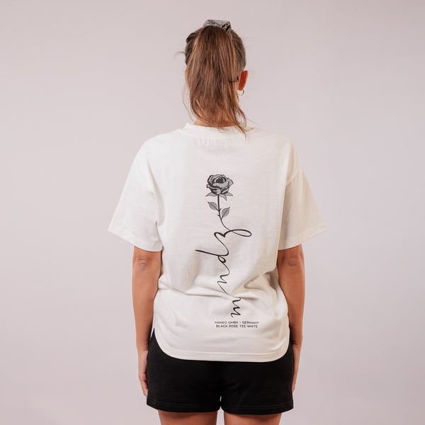 Black Rose Tee White (unisex)